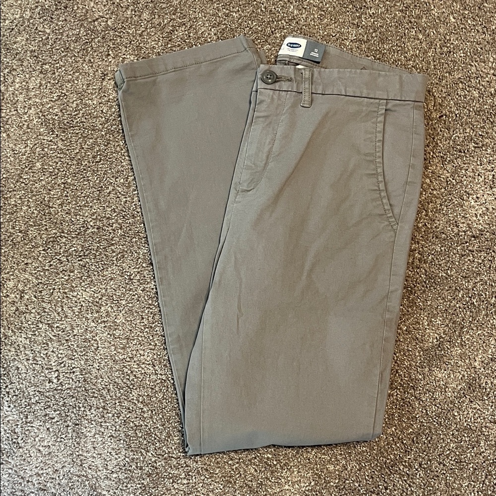 Old Navy Boys Gray Khaki Chinos size 12